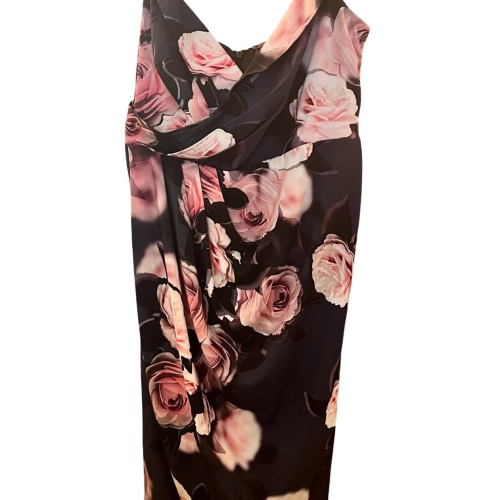 City Chic Floral Black and Pink Women's Dress